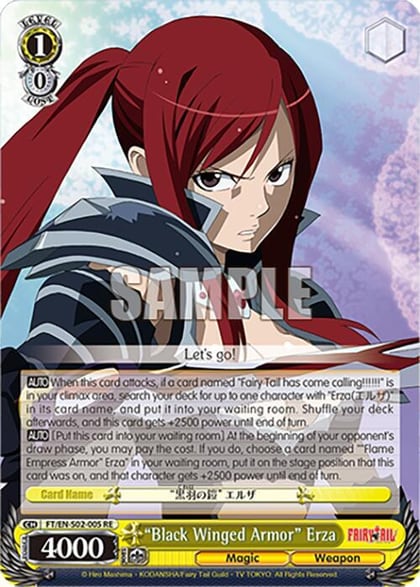"Black Winged Armor" Erza, Fairy Tail Chronicle Set FT/EN-S02-005 R RE