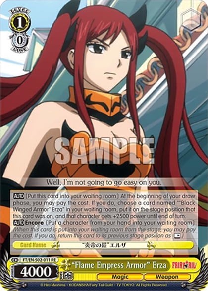 "Flame Empress Armor" Erza, Fairy Tail Chronicle Set FT/EN-S02-011 U RE