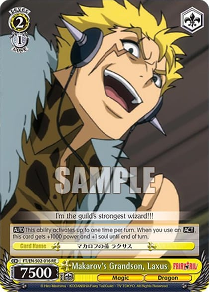 Makarov's Grandson, Laxus, Fairy Tail Chronicle Set FT/EN-S02-016 U RE