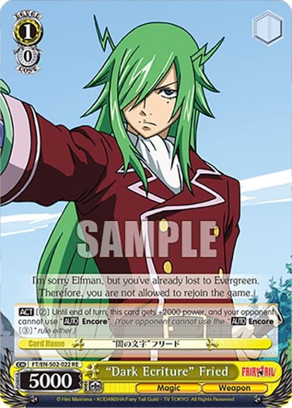 "Dark Ecriture" Fried, Fairy Tail Chronicle Set FT/EN-S02-022 C RE