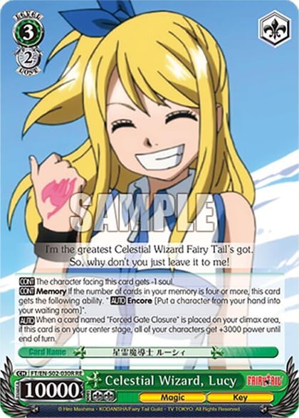 Celestial Wizard, Lucy (RRR), Fairy Tail Chronicle Set FT/EN-S02-030R RRR RE