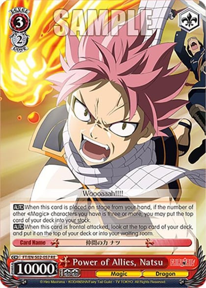 Power of Allies, Natsu, Fairy Tail Chronicle Set FT/EN-S02-057 R RE