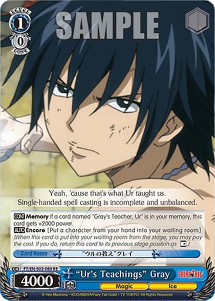 "Ur's Teachings" Gray, Fairy Tail Chronicle Set FT/EN-S02-080 U RE