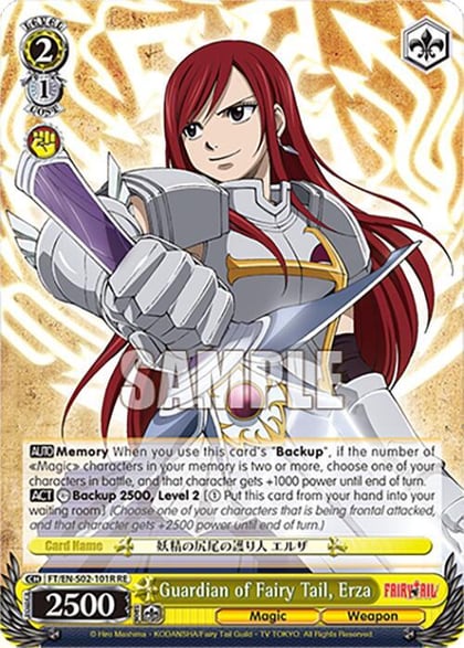 Guardian of Fairy Tail, Erza (RRR), Fairy Tail Chronicle Set FT/EN-S02-101R RRR RE