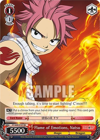 Flame of Emotions, Natsu, Fairy Tail Chronicle Set FT/S09-E107 PR RE