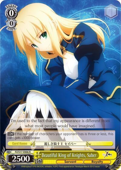 Beautiful King of Knights, Saber, Fate/Zero FZ/S17-E006 R