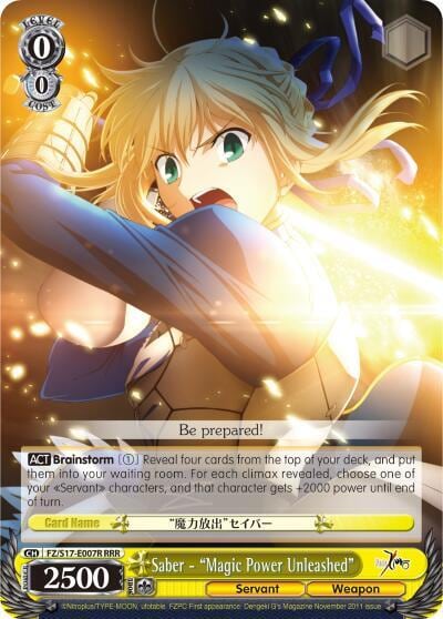 Saber - "Magic Power Unleashed" (RRR), Fate/Zero FZ/S17-E007R RRR