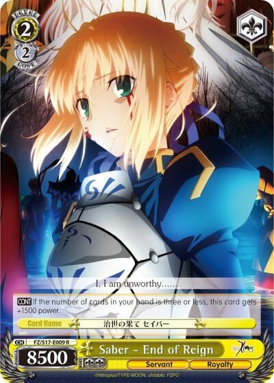 Saber - End of Reign, Fate/Zero FZ/S17-E009 R