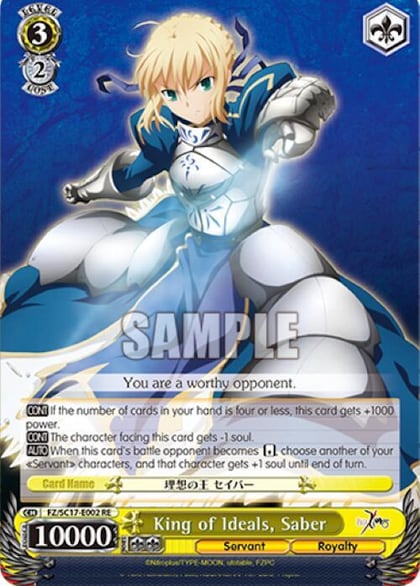 King of Ideals, Saber, Fate/Zero Chronicle Set FZ/SC17-E002 RE