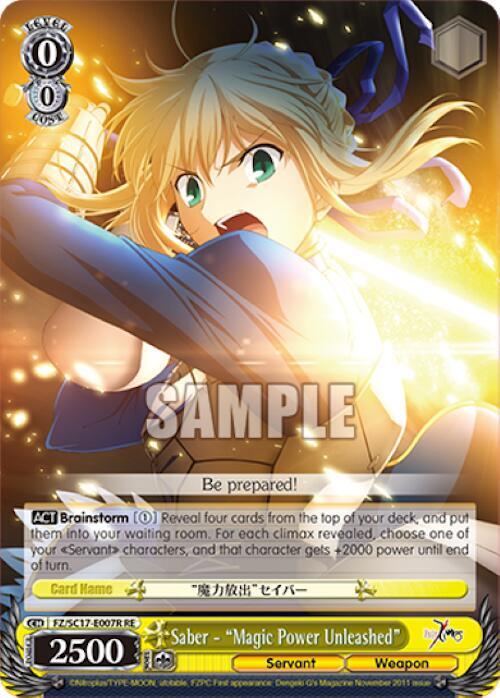 Saber - "Magic Power Unleashed" (RRR), Fate/Zero Chronicle Set FZ/SC17-E007R RE