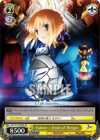 Saber - End of Reign (SR), Fate/Zero Chronicle Set FZ/SC17-E009S RE