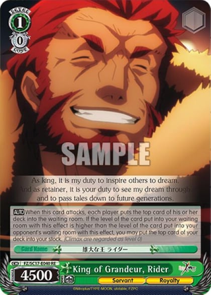 King of Grandeur, Rider, Fate/Zero Chronicle Set FZ/SC17-E040 RE