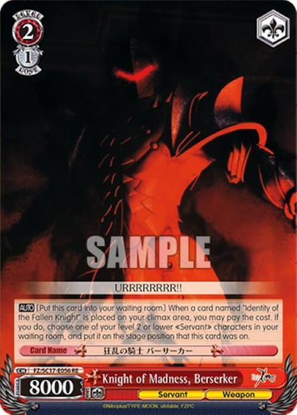 Knight of Madness, Berserker, Fate/Zero Chronicle Set FZ/SC17-E056 RE