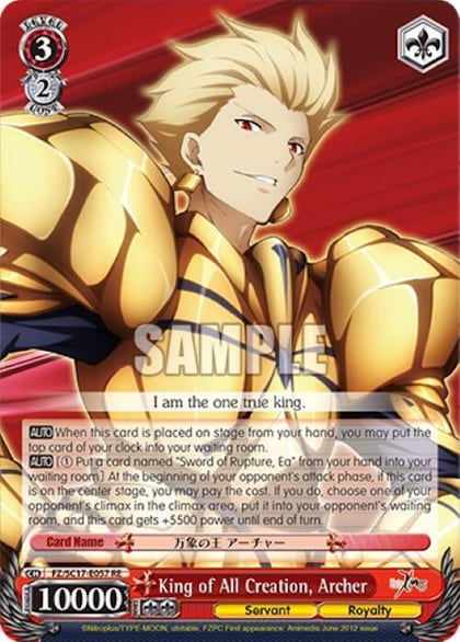 King of All Creation, Archer, Fate/Zero Chronicle Set FZ/SC17-E057 RE
