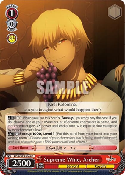 Supreme Wine, Archer, Fate/Zero Chronicle Set FZ/SC17-E060 RE