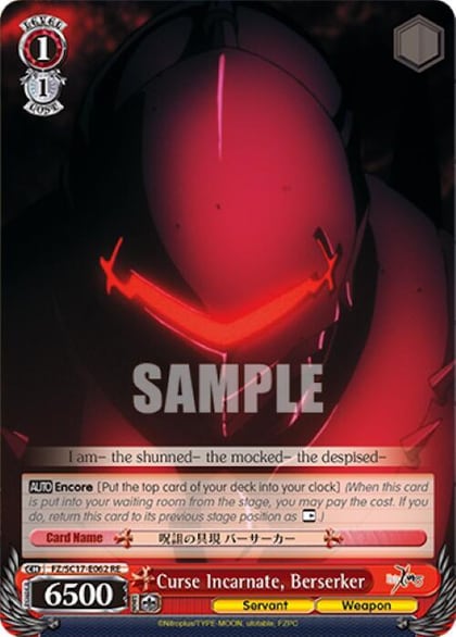 Curse Incarnate, Berserker, Fate/Zero Chronicle Set FZ/SC17-E062 RE
