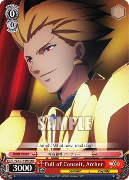 Full of Conceit, Archer, Fate/Zero Chronicle Set FZ/SC17-E074 RE