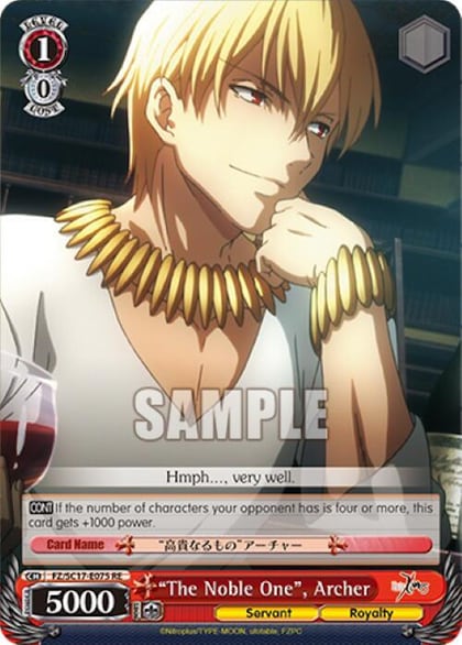"The Noble One", Archer, Fate/Zero Chronicle Set FZ/SC17-E075 RE