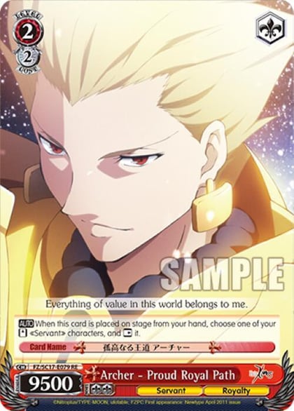 Archer - Proud Royal Path, Fate/Zero Chronicle Set FZ/SC17-E079 RE