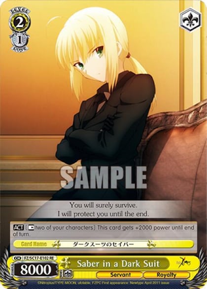 Saber in a Dark Suit (TD), Fate/Zero Chronicle Set FZ/SC17-E102 RE