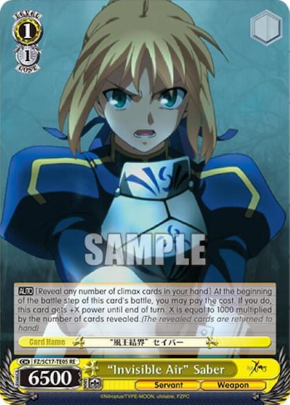 "Invisible Air" Saber (TD), Fate/Zero Chronicle Set FZ/SC17-TE05 RE