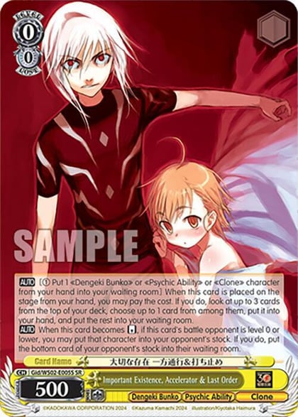 Important Existence, Accelerator & Last Order (SR), Dengeki Bunko Gid/WS02-E005S SR