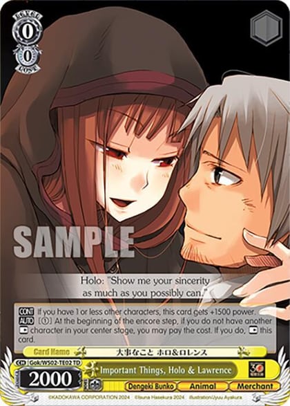 Important Things, Holo & Lawrence, Dengeki Bunko Gok/WS02-TE02 TD