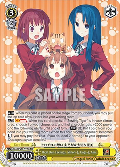 Their Own Feelings, Minori & Taiga & Ami, Dengeki Bunko Gtd/WS02-TE08 TD