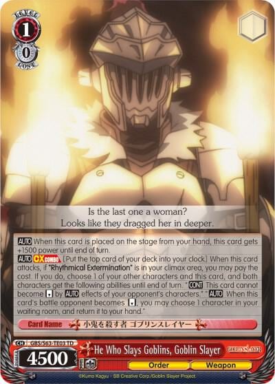 He Who Slays Goblins, Goblin Slayer, Goblin Slayer GBS/S63-TE03 TD