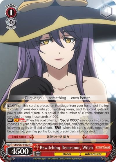 Bewitching Demeanor, Witch, Goblin Slayer GBS/S63-E032 R