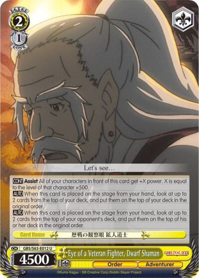Eye of a Veteran Fighter, Dwarf Shaman, Goblin Slayer GBS/S63-E012 U