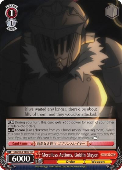 Merciless Actions, Goblin Slayer, Goblin Slayer GBS/S63-TE05 TD