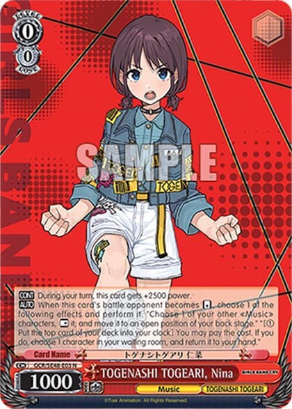 TOGENASHI TOGEARI, Nina, Girls Band Cry Premium Booster GCR/SE48-E03 N