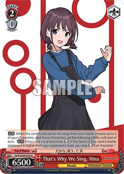 That's Why We Sing, Nina, Girls Band Cry Premium Booster GCR/SE48-E36 N