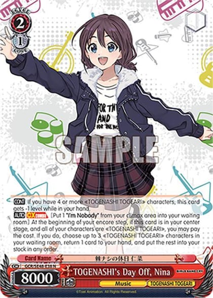 TOGENASHI's Day Off, Nina, Girls Band Cry Premium Booster GCR/SE48-E38 N