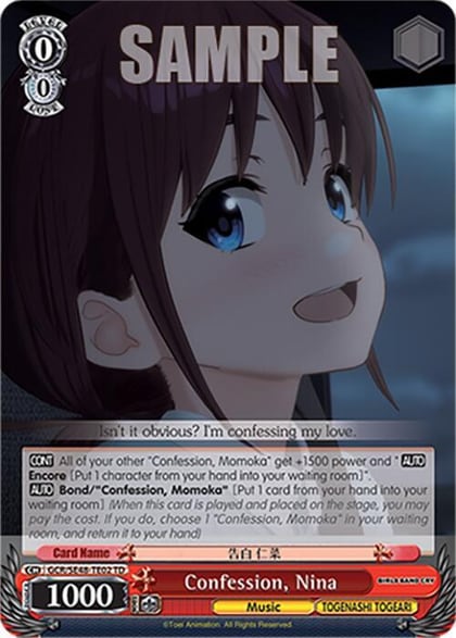 Confession, Nina, Girls Band Cry Premium Booster GCR/SE48-TE02 TD