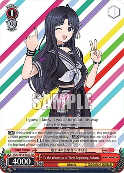 To the Witnesses of Their Beginning, Subaru, Girls Band Cry Premium Booster GCR/SE48-TE08 TD