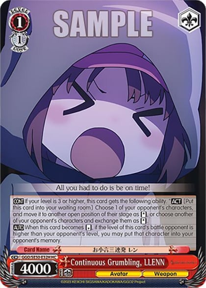 Continuous Grumbling, LLENN (HC), SAO Alternative–Gun Gale Online–2 Extra Booster GGO/SE50-E32H HC