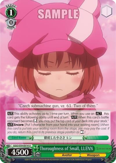 Thoroughness of Small, LLENN, SAO Alternative–Gun Gale Online GGO/S59-E014 U