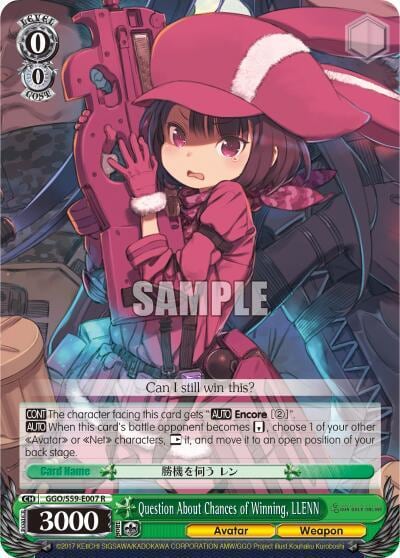 Question About Chances of Winning, LLENN, SAO Alternative–Gun Gale Online GGO/S59-E007 R