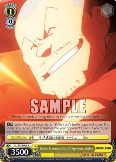 Warrior Brimming With Life Experience, Makken, Gurren Lagann GL/S52-E008