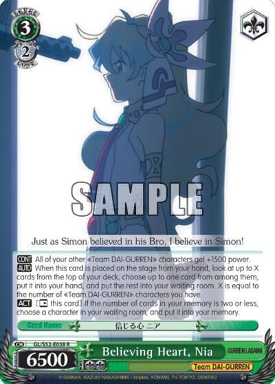 Believing Heart, Nia, Gurren Lagann GL/S52-E038