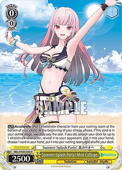 Summer Splash Party! Mori Calliope, hololive production Summer Collection Premium Booster HOL/WE44-E04 N