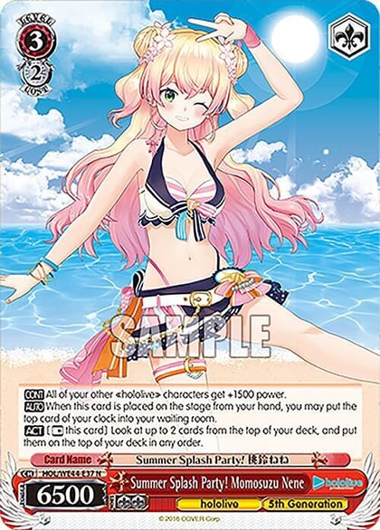 Summer Splash Party! Momosuzu Nene, hololive production Summer Collection Premium Booster HOL/WE44-E37 N