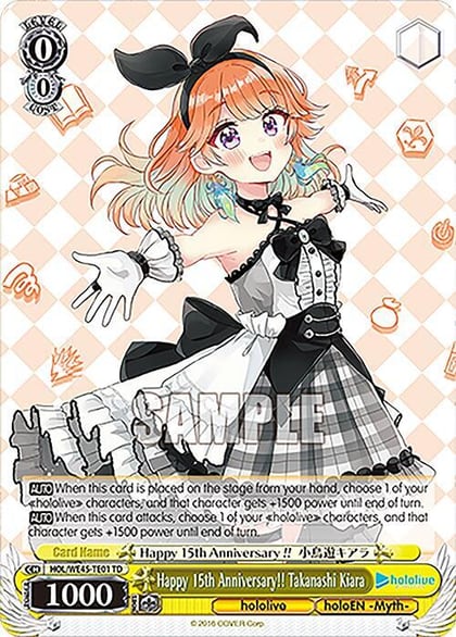 Happy 15th Anniversary!! Takanashi Kiara, hololive production feat. Weiss Schwarz Ambassadors Premium Set HOL/WE45-TE01 TD