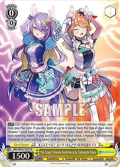 On Stage! Moona Hoshinova & Takanashi Kiara, hololive production feat. Weiss Schwarz Ambassadors Premium Set HOL/WE45-TE02 TD