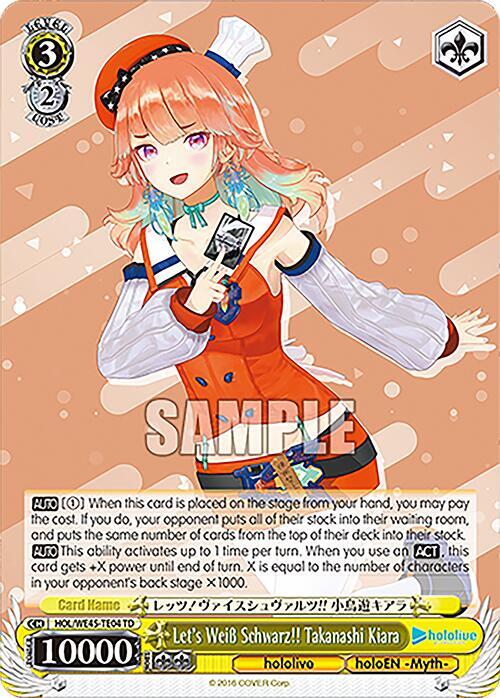 Let's Weiss Schwarz!! Takanashi Kiara, hololive production feat. Weiss Schwarz Ambassadors Premium Set HOL/WE45-TE04 TD