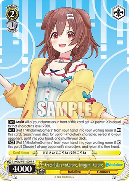 #FreshlyDrawnKorone, Inugami Korone, hololive production HOL/W91-E007 R