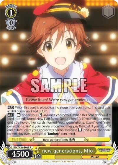 new generations, Mio, The iDOLM@STER Cinderella Girls IMC/W41-E008 R
