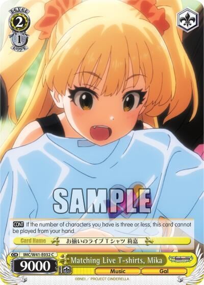 Matching Live T-shirts, Mika, The iDOLM@STER Cinderella Girls IMC/W41-E032 C